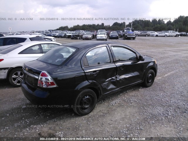 KL1TD56E89B328440 - 2009 CHEVROLET AVEO LS/LT BLACK photo 4