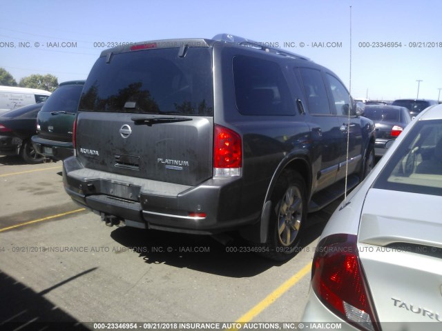 5N1BA0NCXBN612684 - 2011 NISSAN ARMADA SV/SL/PLATINUM GRAY photo 4