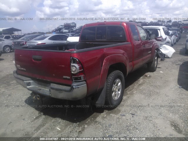 5TEUX4EN4AZ706236 - 2010 TOYOTA TACOMA ACCESS CAB Қызыл фото 4