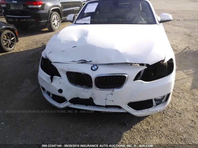 WBA1K9C53GV322748 - 2016 BMW 228 I/SULEV WHITE photo 6