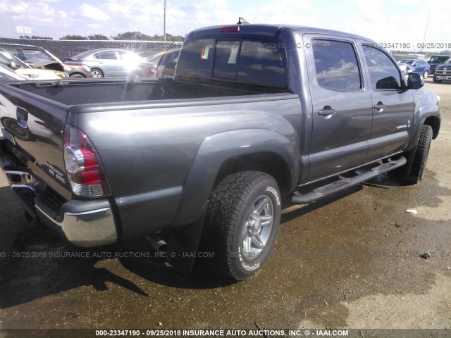 5TFJU4GN2EX058126 - 2014 TOYOTA TACOMA DOUBLE CAB PRERUNNER GRAY photo 4