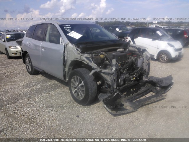 5N1AR2MNXDC649803 - 2013 NISSAN PATHFINDER S/SV/SL/PLATINUM SILVER photo 1