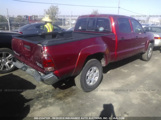 5TEKU72N45Z104495 - 2005 TOYOTA TACOMA DBL CAB PRERUNNER LNG BED BURGUNDY photo 4