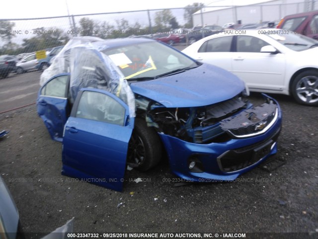 1G1JD5SH8H4149813 - 2017 CHEVROLET SONIC LT BLUE photo 1