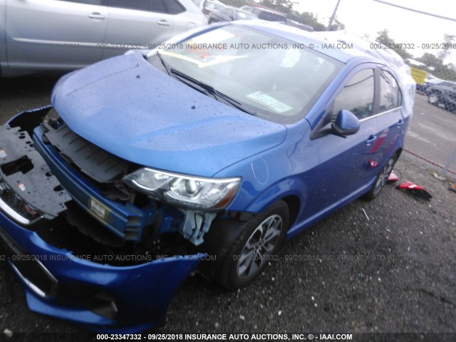 1G1JD5SH8H4149813 - 2017 CHEVROLET SONIC LT BLUE photo 2
