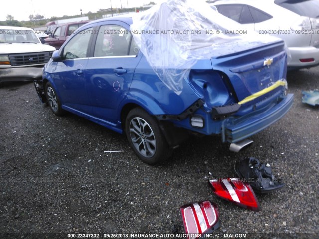 1G1JD5SH8H4149813 - 2017 CHEVROLET SONIC LT BLUE photo 3