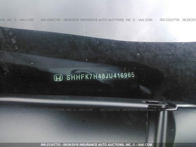 SHHFK7H48JU416965 - 2018 HONDA CIVIC SPORT 蓝色 照片 9