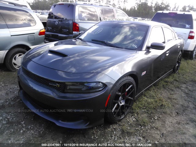 2C3CDXGJ0GH258280 - 2016 DODGE CHARGER R/T SCAT PACK GRAY photo 2