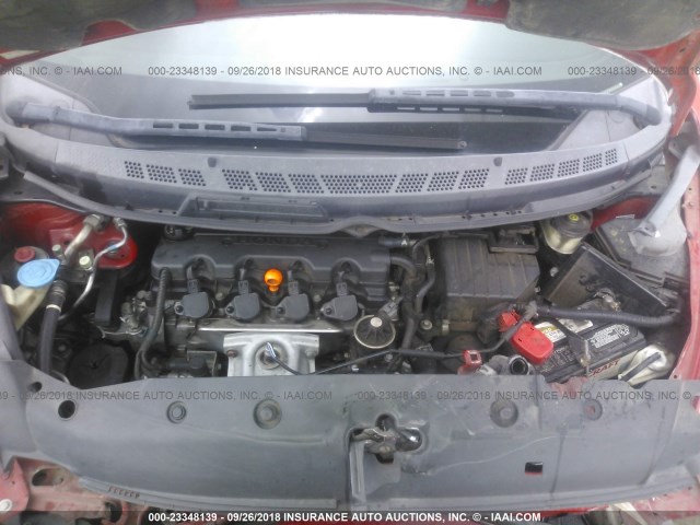 2HGFG12896H556554 - 2006 HONDA CIVIC EX RED photo 10