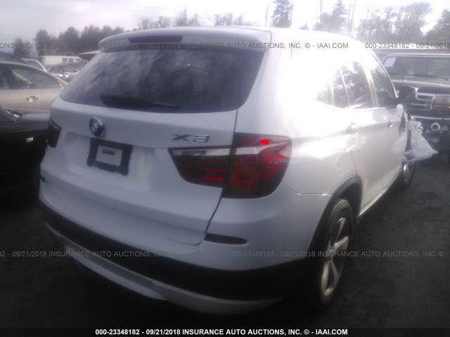 5UXWX5C55CL728926 - 2012 BMW X3 XDRIVE28I WHITE photo 4