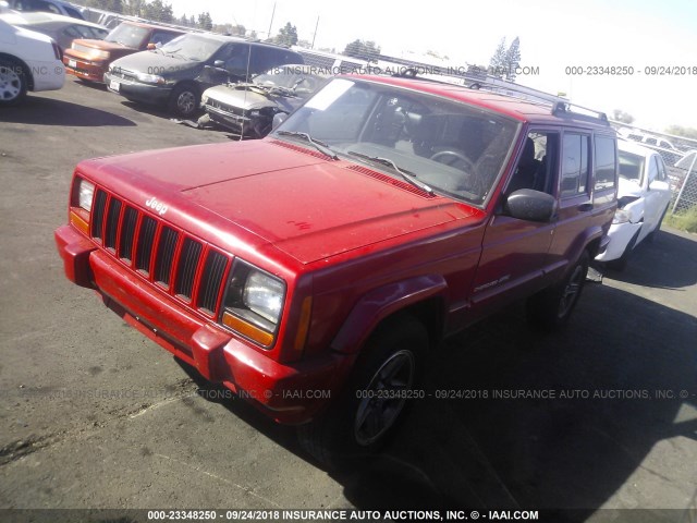 1J4FF58S5YL158060 - 2000 JEEP CHEROKEE CLASSIC RED photo 2