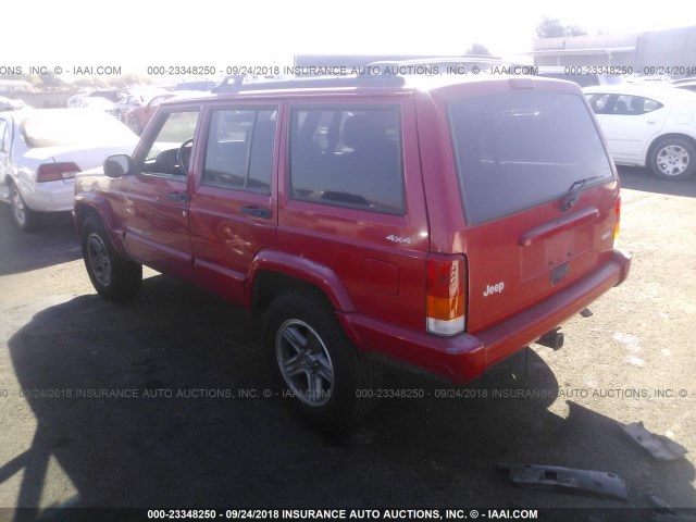 1J4FF58S5YL158060 - 2000 JEEP CHEROKEE CLASSIC RED photo 3