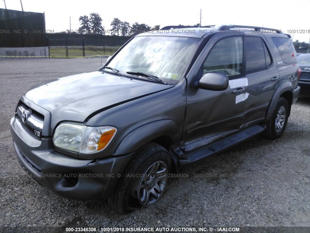 5TDBT48A45S245487 - 2005 TOYOTA SEQUOIA LIMITED GRAY photo 2