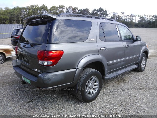 5TDBT48A45S245487 - 2005 TOYOTA SEQUOIA LIMITED GRAY photo 4