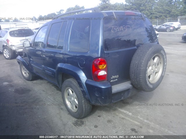 1J4GL58K23W604265 - 2003 JEEP LIBERTY LIMITED BLUE photo 3