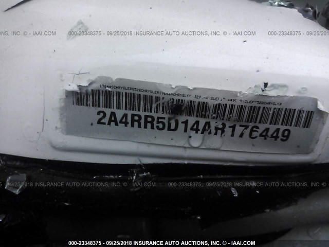 2A4RR5D14AR176449 - 2010 CHRYSLER TOWN & COUNTRY TOURING WHITE photo 9