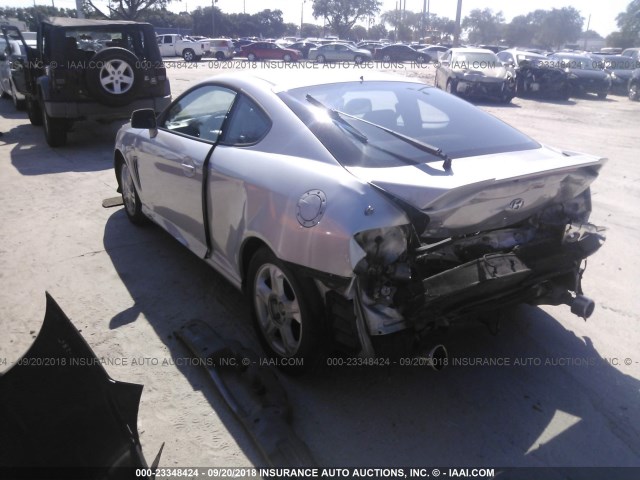 KMHHM65D94U108214 - 2004 HYUNDAI TIBURON SILVER photo 3