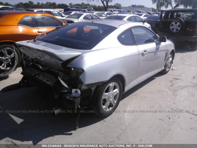 KMHHM65D94U108214 - 2004 HYUNDAI TIBURON SILVER photo 4