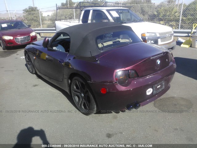 4USBT53413LT22882 - 2003 BMW Z4 3.0 PURPLE photo 3