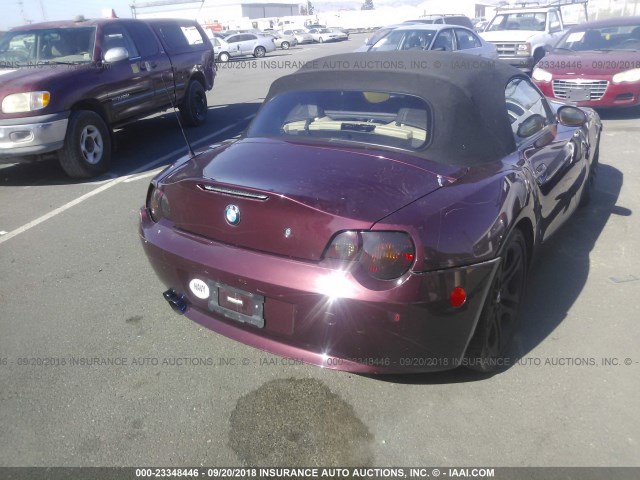 4USBT53413LT22882 - 2003 BMW Z4 3.0 PURPLE photo 4