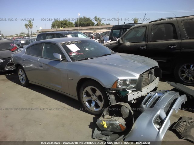 2C3CDXCT9DH612736 - 2013 DODGE CHARGER R/T GRAY photo 1