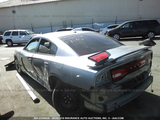 2C3CDXCT9DH612736 - 2013 DODGE CHARGER R/T GRAY photo 3