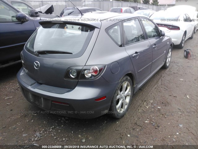 JM1BK343681780486 - 2008 MAZDA 3 HATCHBACK GRAY photo 4