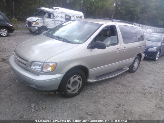 4T3ZF13C0YU255823 - 2000 TOYOTA SIENNA LE/XLE TAN photo 2