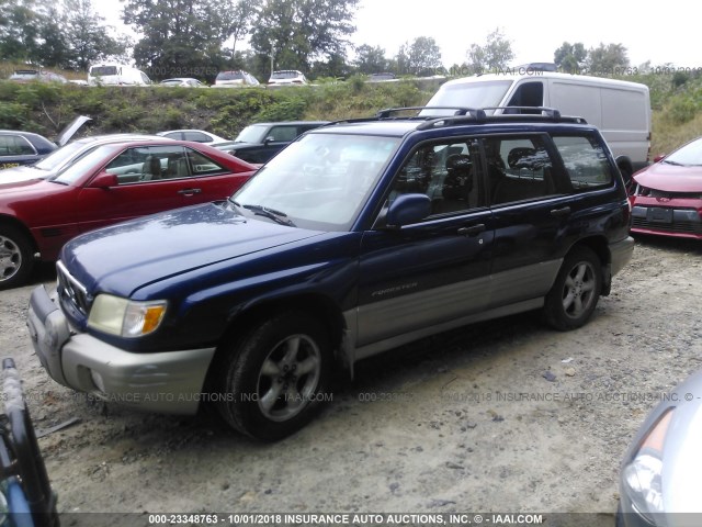 JF1SF65501H725606 - 2001 SUBARU FORESTER S BLUE photo 2