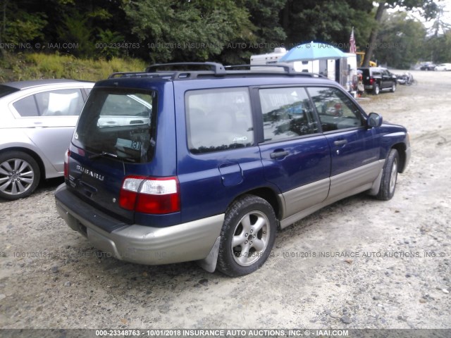JF1SF65501H725606 - 2001 SUBARU FORESTER S BLUE photo 4