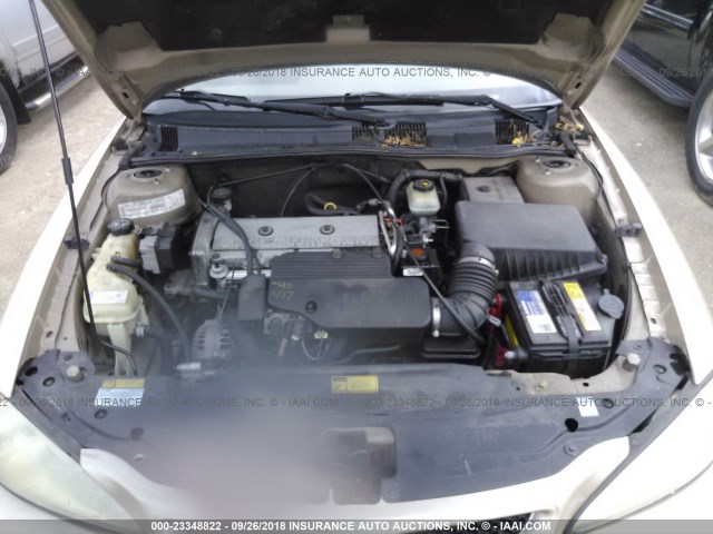 1G2NF52T61M576313 - 2001 PONTIAC GRAND AM SE1 GOLD photo 10