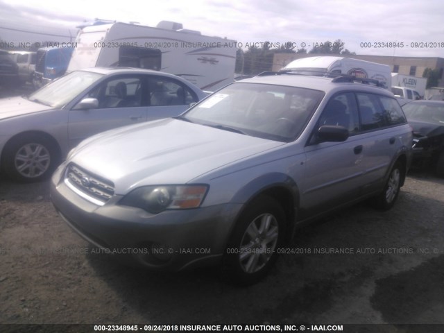 4S4BP61C057332031 - 2005 SUBARU LEGACY OUTBACK 2.5I SILVER photo 2