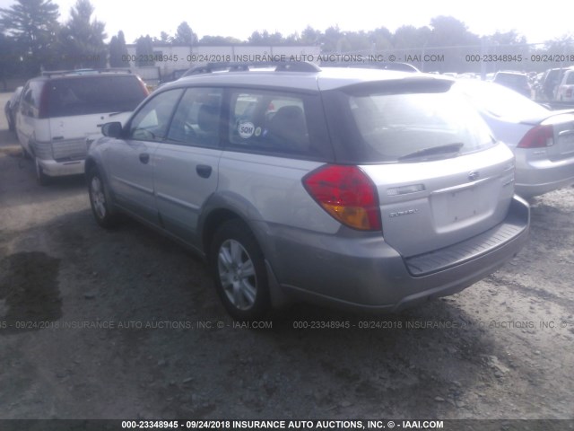 4S4BP61C057332031 - 2005 SUBARU LEGACY OUTBACK 2.5I SILVER photo 3