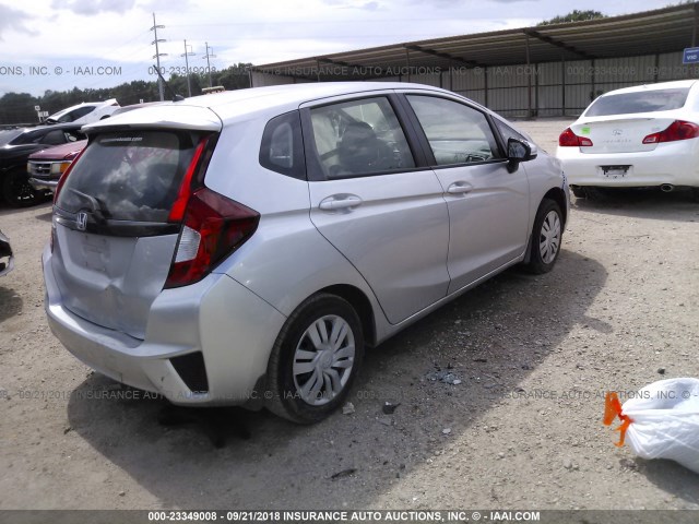 JHMGK5H5XGX017054 - 2016 HONDA FIT LX SILVER photo 4