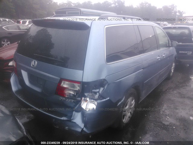 5FNRL38606B004147 - 2006 HONDA ODYSSEY EXL BLUE photo 4