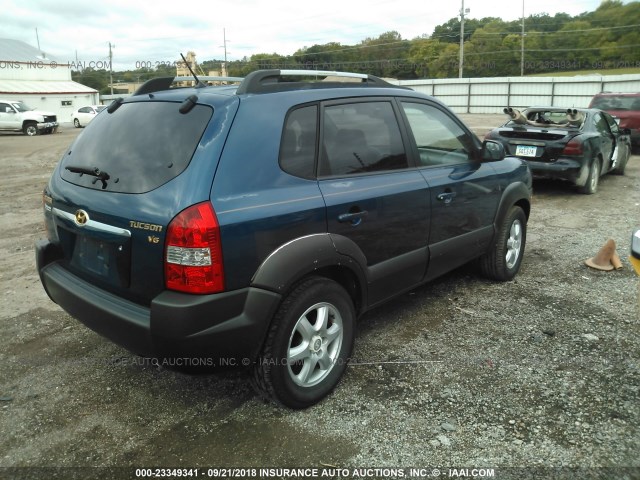 KM8JN12D75U099553 - 2005 HYUNDAI TUCSON GLS/LX BLUE photo 4