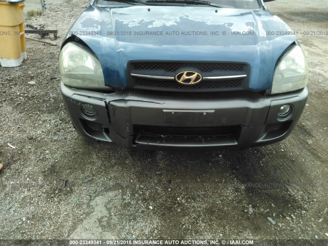 KM8JN12D75U099553 - 2005 HYUNDAI TUCSON GLS/LX BLUE photo 6