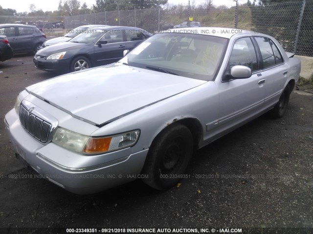 2MEFM74W8YX707624 - 2000 MERCURY GRAND MARQUIS GS SILVER photo 2