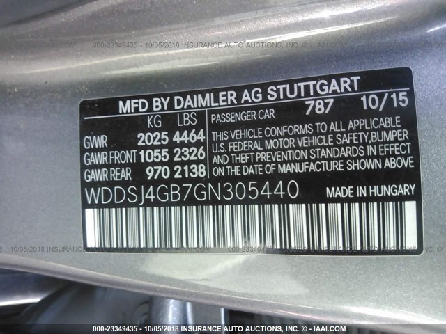 WDDSJ4GB7GN305440 - 2016 MERCEDES-BENZ CLA 250 4MATIC GRAY photo 9