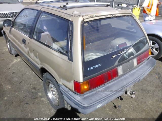 JHMAH532XGS046908 - 1986 HONDA CIVIC 1500 DX CREAM photo 3