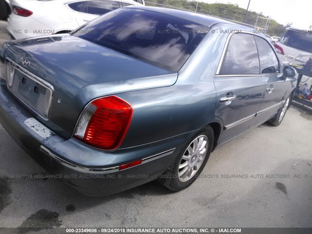 KMHFU45E74A371601 - 2004 HYUNDAI XG 350 TURQUOISE photo 4