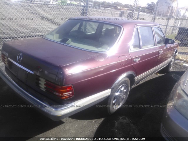 WDBCA35D8JA368041 - 1988 MERCEDES-BENZ 420 SEL MAROON photo 4