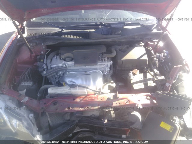 4T1BF1FK8CU503693 - 2012 TOYOTA CAMRY SE/LE/XLE 红色 照片 10
