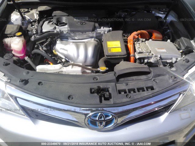 4T1BD1FK8CU061567 - 2012 TOYOTA CAMRY HYBRID/LE/XLE 银色 照片 10