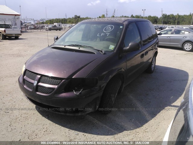 1D4GP45R54B506252 - 2004 DODGE CARAVAN SXT PURPLE photo 2