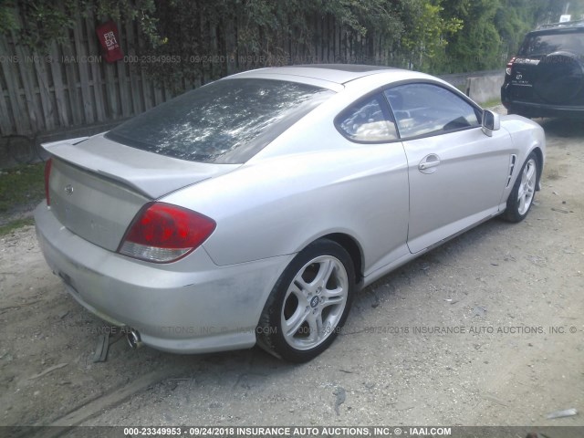 KMHHM65DX5U156421 - 2005 HYUNDAI TIBURON SILVER photo 4