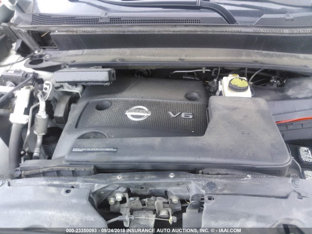 5N1AR2MM2FC701287 - 2015 NISSAN PATHFINDER S/SV/SL/PLATINUM WHITE photo 10