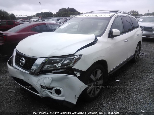 5N1AR2MM2FC701287 - 2015 NISSAN PATHFINDER S/SV/SL/PLATINUM WHITE photo 2