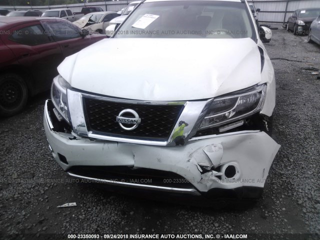 5N1AR2MM2FC701287 - 2015 NISSAN PATHFINDER S/SV/SL/PLATINUM WHITE photo 6