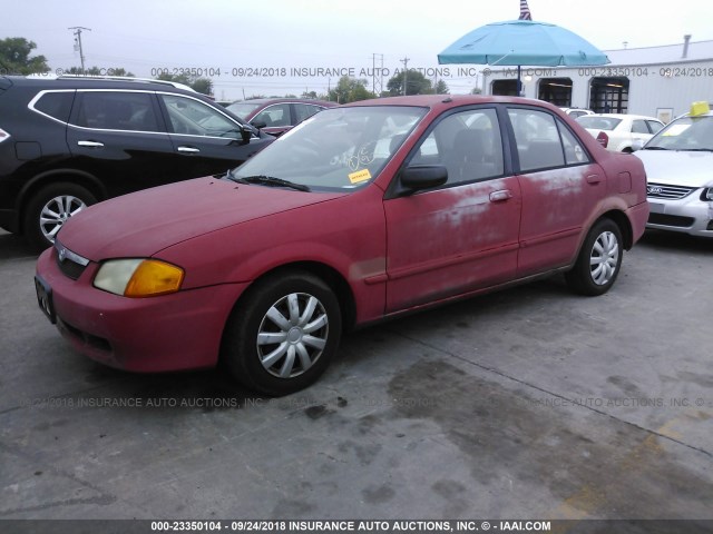 JM1BJ2223Y0275552 - 2000 MAZDA PROTEGE DX/LX RED photo 2